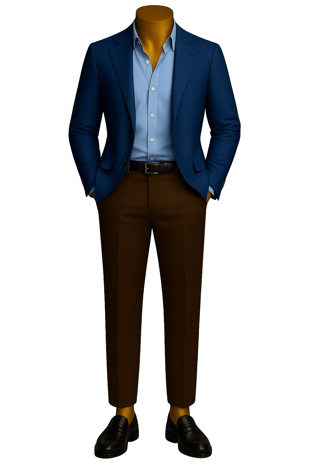 Blue coat mannequin